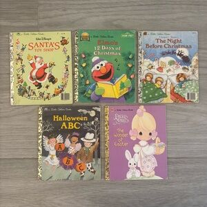 VTG Little Golden Books Lot of 5 Holiday Collection